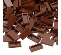 PATIKIL 555 Pezzi blocco Piatti All'Ingrosso 1x2 Mattonelle Quadrate | Per Mattoncini Da Costruzione, Compatibili Con Kit, Marroni Classiche, Superficie Liscia, Mini Accessori