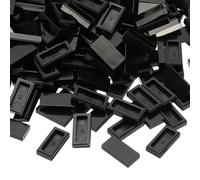PATIKIL 555 Pezzi blocco Piatti All'Ingrosso, 1x2 Piastrelle Quadrate Nere Classiche Superficie Liscia Mini Accessori Da Costruzione Mattoncini Compatibili Kit