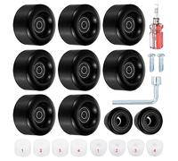 PATIKIL 58mmx32mm Ruote Skate con Cuscinetti Durevoli, Freni Skate, Resistenti all'Usura PU Ruote Sostituzioni per Quad Pattini e Skateboard - 1 Set (Nero)