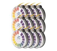 PATIKIL 5m/Rotolo Ph Test Carta Strisce Rotolo 12 Rotolo Ph 0-14 Intero Gamma Cartina Tornasole Ph Tester Acidi Alcalini Test Monitoraggio per Acqua Alimenti Suolo Sapone Saliva