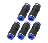 PATIKIL 5Pz Raccordi a Innesto Rapido 6mm Raccordi Plastica Connettori Blu | Pneumatici a Sgancio Rapido, Raccordo Dritto a Due Vie, per Tubo Aria, per Tubo