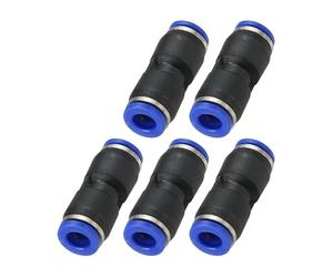 PATIKIL 5Pz Raccordi a Innesto Rapido 6mm Raccordi Plastica Connettori Blu | Pneumatici a Sgancio Rapido, Raccordo Dritto a Due Vie, per Tubo Aria, per Tubo