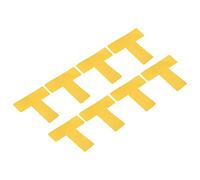 PATIKIL 5s Posizione Marcatura Angolo 6x6x2" 8pz T Formato Pavimento Marcatore per Ufficio Tavolo Alto, Scrivania, Magazzino Pavimento, Giallo