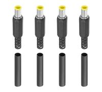PATIKIL 6.0x4.4mm CC Maschio Terminali Alimentazione Spina 4 Pacco Fai da Te CC Barile Connettore Sostituzione con Tubo Termorestringente Giallo