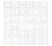 PATIKIL 6" Lettera Numero Stampino, 36pz 7" Larghezza Riutilizzabile Plastica Alfabeto Numeri Modelli Set per Pittura, Bianco