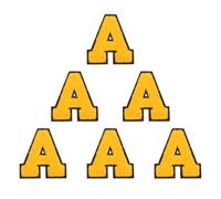 PATIKIL 6 Pc Lettere Adesivi Da Stirare 2.76 Pollici Fai Da Te Giallo