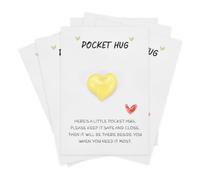 PATIKIL 6 Pezzi Cuore Abbraccio Tascabile Resina 18mm Giallo