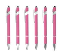 PATIKIL 6 Pezzi Penna A Sfera Con Punta Inchiostro Nero 1.0mm Rosso Rosa | Stilo, Penna In Metallo, 2 In 1, Punto Medio, Stilo Per Schermi Touch, Stile 1