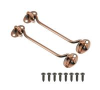 PATIKIL 6 pollici Gancio Occhio Chiusura, 2pz Carbonio Acciaio Privacy Gancio e Occhio Chiusura Cancello Chiusura Blocco Per Finestra Scorrevole Porta Fienile Porta, Rosso Bronzo