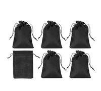 PATIKIL 6"x4" Sacchetti per Monete, 6 Confezioni Sacchetti Deposito Bancario per Monete Cambio con Sacchetti Regalo con Coulisse, Nero