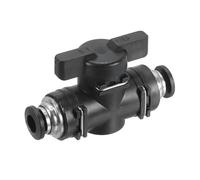 PATIKIL 6mm Valvola a Sfera Pneumatica, 6mm OD BUC Raccordi per Tubi Push to Connect Valvola a Sfera Unione Dritta Controllo Flusso Aria per Aria Idraulica, Nero Argento