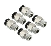 PATIKIL 6mm x 1/8"NPT Raccordi Push to Connect Filettatura Maschio, 6pz Raccordi Diritti ad Innesto Rapido Linea Pneumatica Tubo Articolato per Aria Acqua