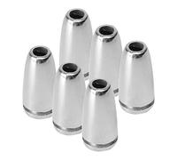 PATIKIL 6pz 9 x 18mm Plastica Campana Fine Tappo con Coperchi Argento Tono | Corda Corda Fine blocco Cordino Clip Fissaggio, per Coulisse Accessori