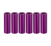 PATIKIL 6pz Distanziatori in Alluminio M3 Spacer Filettato Viola | Distanziatore Metallo Alluminio 3mm ID x 5mm OD x 15mm L, per Auto RC Droni Scheda Madre, Vite Standoff Rotondo