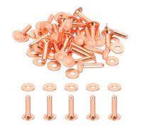 PATIKIL 6x2.3x10mm Rivetti E Rondelle In Pelle 24 Set Rivetti E Rondelle In Rame Fermagli Metallici Pioli Per Artigianato In Pelle Cinture Portafogli Collari DIY Crafts
