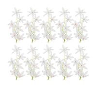 PATIKIL 7" Artificiale Orchidea Fiore 16pz Galleggianti Candele Simulazione Fiore Cilindro Vaso Riempitivo per Casa Matrimonio Decorazione Bianco