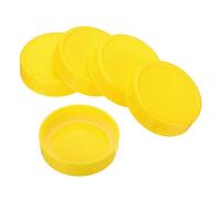 PATIKIL 70mm / 2-3/4" Normale Bocca Plastica Muratura Barattolo Coperchi, 1Set/6pz Inscatolamento Barattoli Tappi con Silicone Silicone cerchio per Cucina Stoccaggio, Giallo