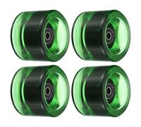 PATIKIL 70mm 78A Long Board Ruote con Nero ABEC-9 Cuscinetti, 4pz Morbide Ruote Cruiser Street Ruote per Skateboard Skateboard Ruote PU, Trasparente Verde