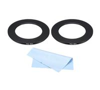 PATIKIL 77mm-52mm Cerchio Step Down in Metallo con Panno per la Pulizia, 2pz Adattatori Cerchio per Filtro Obiettivo Fotocamera in Lega di Alluminio per Paraluce, Nero