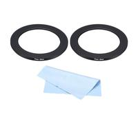 PATIKIL 77mm-58mm Cerchio Step Down in Metallo con Panno per la Pulizia, 2pz Adattatori Cerchio per Filtro Obiettivo Fotocamera in Lega di Alluminio per Paraluce, Nero