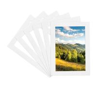 PATIKIL 7x5 Passpartout per Foto 5x3, 6 Pezzi PreTagliati Passpartout Senza Acidità con Anima Bianca per Cornici, Mostre Fotografiche, Stampe, Opere d'Arte, Bianco