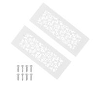 PATIKIL 8 X 3 Inch Copertura Presa D'Aria Per Porte, 2 Pcs Grata Ventilazione In Alluminio Resistente Con Viti Di Montaggio Per Ante Armadio, Bianco