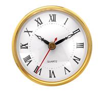 PATIKIL 80mm Inserto per Orologio al Quarzo, 1 Pezzo Orologio Miniatura con Movimento al Quarzo Rotondo Numeri Romani Adatto 75mm/3 Dia Foro per Sostituzione, Tono Oro/Bianco, Stile 19