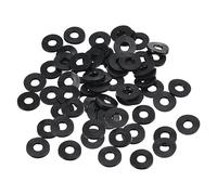 PATIKIL 80pz Rondelle Piatte in Gomma M8, Rondella Piatta 8mm ID x 21mm OD x 2mm Spessore Anello Tenuta Separatore Guarnizione per Tubo Rubinetto Tubo Acqua Bullone Fissaggio, Nero