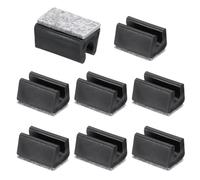 PATIKIL 8mm Copertura Piedini Sedia Rettangolare con Cuscinetto Feltro, 8pz Scorrono senza Graffi Piedini Mobili Protezioni Legno Duro Cappucci Tubi per Pavimenti Legno Ufficio, Nero