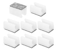 PATIKIL 8pcs cappucci rettangolari con feltro per gambe di seia 12mm - Scivolano senza graffi né rumore - Protezione per pavimenti in legno - Colore bianco/grigio