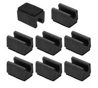 PATIKIL 8pcs Cappucci rettangolari con feltro per gambe di seie, 10mm - Scivolano senza graffi/rumori, proteggi pavimenti in legno, cappucci per tubi, colore Nero Nero
