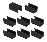 PATIKIL 8pcs cappucci rettangolari per gambe di seia con feltro, 19mm, scorrevole senza graffi/rumori, protezioni per pavimenti in legno duro, cappucci per tubi da ufficio, Nero Nero