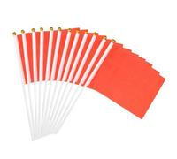 PATIKIL 8x3 Pollici Bandierine Rosse Vuote, 12Pezzi Bandierine Monocolore Su Bastoncino Per DIY Graffiti Compleanno Carnevale