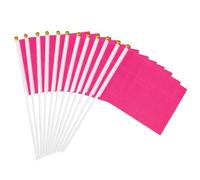 PATIKIL 8x3 Pollici Bandierine Solide Rosate Rosse, 12Pezzi Bandierine Solide Con Bastoncino Per DIY Graffiti Compleanno Carnevale Celebrazione Sport