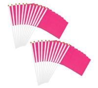 PATIKIL 8x3 Pollici Bandierine Solide Rosate Vuote, 25Pezzi Bandierine Colorate Solide Con Bastoncino Per DIY Graffiti Compleanno Carnevale Celebrazione Sport