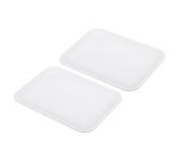 PATIKIL 9.4x7" Fast Food Vassoio 2 Pacco Plastica Servire Vassoio Riutilizzabile Multiuso Rettangolo Vassoio per Caffetteria Ristorante Cucina Casa Bianco