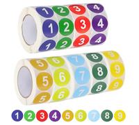 PATIKIL 9 Rotoli 500 Etichette/Rotolo Adesivi Numerati Da 1 A 9 Multicolore | Etichette Adesive Numerate Colorate, 2,5 cm / 1 Pollice, Per Organizzazione Domestica Ufficio