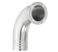 PATIKIL 90 Gradi Gomito Morsetto Triangolare Tubo Barb, Raccordo Tubo Barb Sanitario 1 1/2" Tubo 50.5Mm Ferrule (1.5 Morsetto Triangolare) Acciaio inox 304 per Elaborazione e Cantina