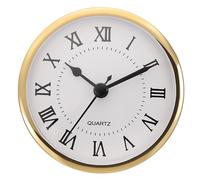 PATIKIL 90mm Inserto per Orologio al Quarzo Miniatura con Movimento al Quarzo Rotondo Mini Orologio Numeri Romani Adatto 78mm/3,1 Dia Foro per Sostituzione, Tono Oro/Bianco, Stile 3