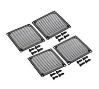 PATIKIL 92mm Ventola Filtro Griglie con Viti, 4pz Alluminio Telaio Inossidabile Acciaio Rete Antipolvere Copertura per Computer Custodia, Nero