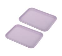 PATIKIL 9x7" Fast Food Vassoio 2 Pacco PP Plastica Riutilizzabile Multiuso Antiscivolo Rettangolo Vassoio Servizio per Caffetteria Ristorante Casa Cucina Viola