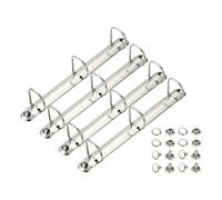 PATIKIL A4 Meccanismi Per Raccoglitori Anelli A 3 Fori, 4 Set 1.5" Anelli A D Sostituzione Spina Legatura Fogli Sciolti Per Organizzatori DIY Accessori Cartelle Archivio, 26mm Tono Argento