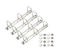 PATIKIL A4 Meccanismi Raccoglitori Anelli 3 Fori, 4 Set 1.97" Anelli D Sostituzione Raccoglitore Planner Spinale Legatura Sciolti Organizzatori Accessori Cartelle Archivio, 26mm Argento