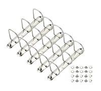 PATIKIL A5 3 Anelli Meccanismi Raccoglitori, 5 Set 1.97" Anelli D Sostituzione Raccoglitore Planner Sciolti Spine Legatura Organizzatori DIY Archiviazioni Cartelle Accessori, 26mm Argento