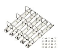 PATIKIL A5 Meccanismi Raccoglitori Anelli 3 Fori, 5 Set Anelli Di Sostituzione D Da 1.18" Spine Legatura Mobili Organizzatori DIY Accessori Cartelle Di Archiviazione Carta, 26mm Argento