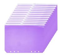 PATIKIL A6 Tasca Raccoglitore, 12pz PVC Cerniera Lampo/Carta 6 Fori Astuccio Raccoglitori Cartelle Impermeabile per 6-cerchio Raccoglitore Quaderni, Viola