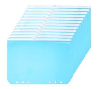 PATIKIL A6 Tasca Raccoglitore, 12pz PVC Cerniera Lampo/Carta 6 Fori Astuccio Raccoglitori Cartelle Impermeabile per 6-cerchio Raccoglitore Quaderni, Blu