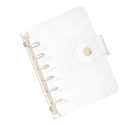 PATIKIL A7 Copertina per Raccoglitore Trasparente, PVC Morbido Protezione Raccoglitori Fogli Sciolti Custodia Notebook Ricaricabile con Bottone 6 Yellow Rings per Cartella Notebook, Chiaro