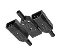 PATIKIL AC250V 10A IEC320 C14 Presa Connettore, 3pz 3 Rebbio Maschio Presa Adattatore per Elettrici Apparecchi, Neri