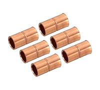 PATIKIL Accoppiamento diritto in rame da 1/4 di pollice, confezione da 6 raccordi per saldatura con estremità del sudore con arresto del tubo laminato per impianto idraulico del condizionatore d'aria dell'acqua